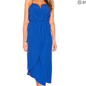 Elliatt Royal Blue Cocktail Midi Dress, Size M
